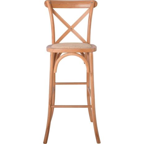 DESTINY Σκαμπό BAR, Ξύλο Οξιά Απόχρωση Φυσικό, Κάθισμα Ψάθα, Στοιβαζόμενο (Ε7022,3)
