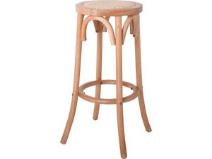 VIENNA Σκαμπό BAR, Ξύλο Οξιά Απόχρωση Φυσικό, Κάθισμα Ψάθα (Ε7023,3)