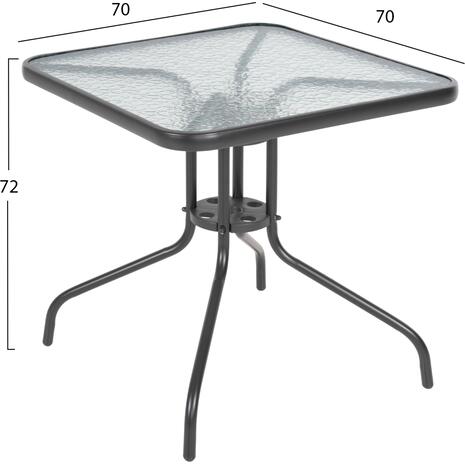 ΣΕΤ 3ΤΜΧ ΜΕ ΤΡΑΠΕΖΙ FIGO 70Χ70Χ72Υ & ΠΟΛΥΘΡΟΝΕΣ LAURA ΓΚΡΙ ΧΡΩΜΑ HM10469