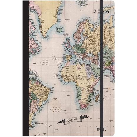 Ημερολόγιο ημερήσιο με λάστιχο Next Trends Flexi 2026 14x21εκ World Map II