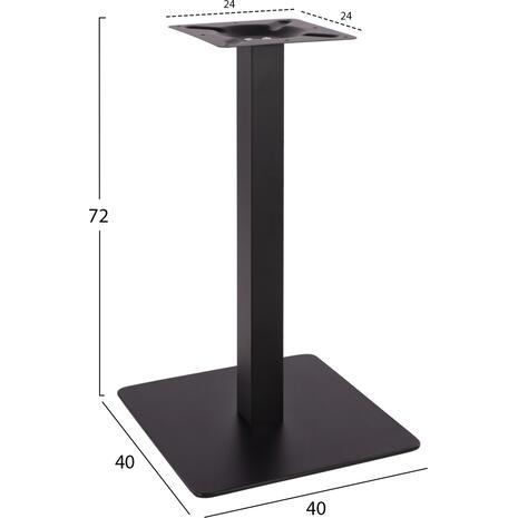 ΒΑΣΗ ΜΕΤΑΛΛΙΚΗ ΜΑΥΡΗ ΜΑΤ 40X40X72Υεκ. HM414.11