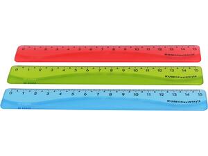 Χάρακας πλαστικός Kum Flexi Style 15cm (διάφορα χρώματα)
