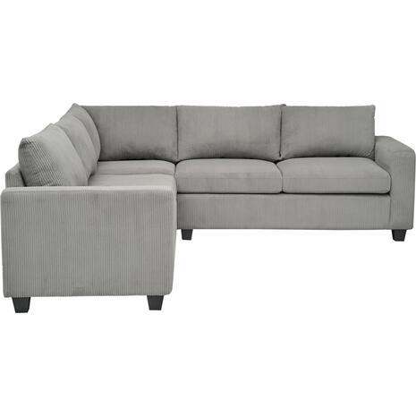 ΓΩΝΙΑΚΟΣ ΚΑΝΑΠΕΣ CALDER HM3286.01 ΓΚΡΙ ΥΦΑΣΜΑ 254x254x90(κάθισμα)x91Υεκ.
