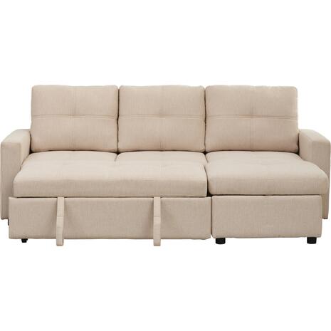 ΓΩΝΙΑΚΟΣ ΚΑΝΑΠΕΣ-ΚΡΕΒΑΤΙ ΑΝΑΣΤΡΕΨΙΜΟΣ SALINO HM3285.03 ΜΠΕΖ ΥΦΑΣΜΑ 213x132x87Yεκ