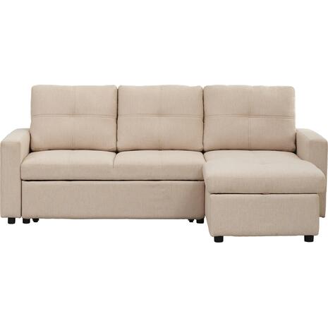 ΓΩΝΙΑΚΟΣ ΚΑΝΑΠΕΣ-ΚΡΕΒΑΤΙ ΑΝΑΣΤΡΕΨΙΜΟΣ SALINO HM3285.03 ΜΠΕΖ ΥΦΑΣΜΑ 213x132x87Yεκ