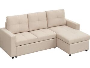 ΓΩΝΙΑΚΟΣ ΚΑΝΑΠΕΣ-ΚΡΕΒΑΤΙ ΑΝΑΣΤΡΕΨΙΜΟΣ SALINO HM3285.03 ΜΠΕΖ ΥΦΑΣΜΑ 213x132x87Yεκ