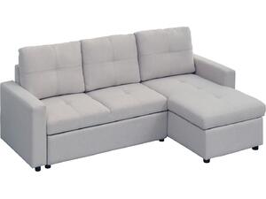 ΓΩΝΙΑΚΟΣ ΚΑΝΑΠΕΣ-ΚΡΕΒΑΤΙ ΑΝΑΣΤΡΕΨΙΜΟΣ SALINO HM3285.01 ΓΚΡΙ ΥΦΑΣΜΑ 213x132x87Yεκ