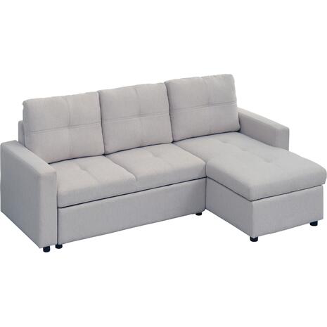 ΓΩΝΙΑΚΟΣ ΚΑΝΑΠΕΣ-ΚΡΕΒΑΤΙ ΑΝΑΣΤΡΕΨΙΜΟΣ SALINO HM3285.01 ΓΚΡΙ ΥΦΑΣΜΑ 213x132x87Yεκ