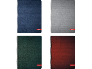 Τετράδιο σπιράλ Tettris Jeans A4 4 θεμάτων 120Φ. (Α4-4Θ-203) (διάφορα χρώματα)