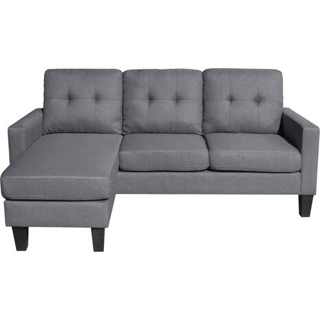 ΚΑΝΑΠΕΣ ΓΩΝΙΑ ΑΝΑΣΤΡΕΨΙΜΗ MEGGY HM3297.01 ΓΚΡΙ ΥΦΑΣΜΑ 184,5x129x86Yεκ.