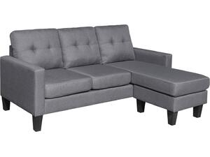 ΚΑΝΑΠΕΣ ΓΩΝΙΑ ΑΝΑΣΤΡΕΨΙΜΗ MEGGY HM3297.01 ΓΚΡΙ ΥΦΑΣΜΑ 184,5x129x86Yεκ.