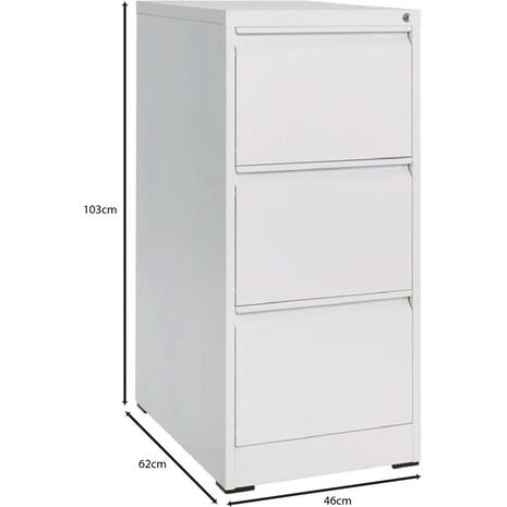 ΦΟΡΙΑΜΟΣ Αρχειοθέτησης Γραφείου 3 Συρτάρια, Μέταλλο Βαφή Άσπρο H.103 (Ε6011,3)