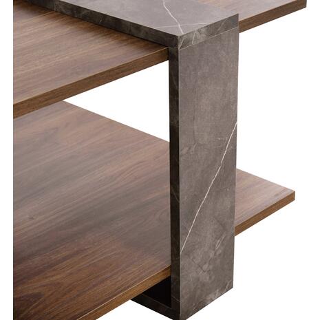 ΤΡΑΠΕΖΙ ΣΑΛΟΝΙΟΥ WILMA HM8950.13 ΜΕΛΑΜΙΝΗ ΣΕ ΦΥΣΙΚΟ-ΓΚΡΙ ΠΕΤΡΑ 80Χ50Χ35Υ εκ. (Γκρι)