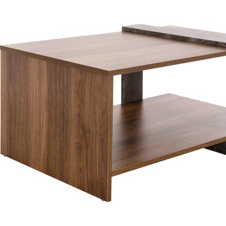 ΤΡΑΠΕΖΙ ΣΑΛΟΝΙΟΥ WILMA HM8950.13 ΜΕΛΑΜΙΝΗ ΣΕ ΦΥΣΙΚΟ-ΓΚΡΙ ΠΕΤΡΑ 80Χ50Χ35Υ εκ. (Γκρι)