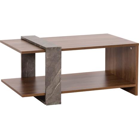 ΤΡΑΠΕΖΙ ΣΑΛΟΝΙΟΥ WILMA HM8950.13 ΜΕΛΑΜΙΝΗ ΣΕ ΦΥΣΙΚΟ-ΓΚΡΙ ΠΕΤΡΑ 80Χ50Χ35Υ εκ. (Γκρι)