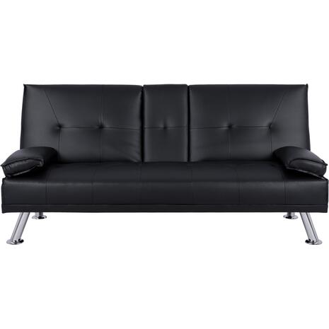 ΚΑΝΑΠΕΣ ΚΡΕΒΑΤΙ BENIN ΜΕ ΜΑΥΡΟ PU 165x76,5x79 εκ ΚΑΙ ΠΤΥΣΣΟΜΕΝΟ ΜΠΡΑΤΣΟ HM3157.01