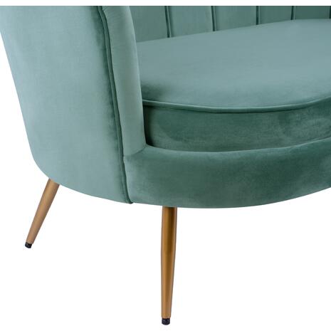 ΚΑΝΑΠΕΣ 2ΘΕΣΙΟΣ COQUILLE HM8627.07 ΑΠΟ ΦΥΣΤΙΚΙ ΒΕΛΟΥΔΟ ΜΕ ΧΡΥΣΑ ΠΟΔΙΑ 130x81x86Υ εκ.