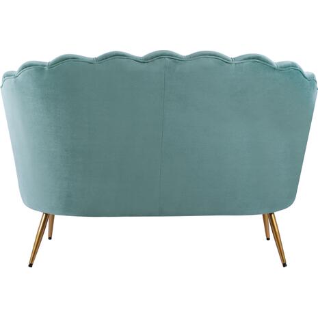 ΚΑΝΑΠΕΣ 2ΘΕΣΙΟΣ COQUILLE HM8627.07 ΑΠΟ ΦΥΣΤΙΚΙ ΒΕΛΟΥΔΟ ΜΕ ΧΡΥΣΑ ΠΟΔΙΑ 130x81x86Υ εκ.