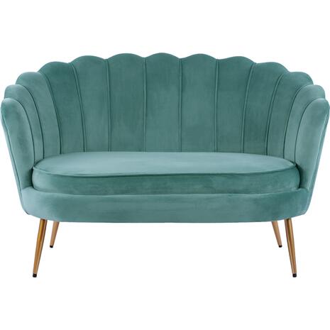 ΚΑΝΑΠΕΣ 2ΘΕΣΙΟΣ COQUILLE HM8627.07 ΑΠΟ ΦΥΣΤΙΚΙ ΒΕΛΟΥΔΟ ΜΕ ΧΡΥΣΑ ΠΟΔΙΑ 130x81x86Υ εκ.