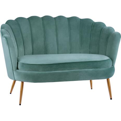 ΚΑΝΑΠΕΣ 2ΘΕΣΙΟΣ COQUILLE HM8627.07 ΑΠΟ ΦΥΣΤΙΚΙ ΒΕΛΟΥΔΟ ΜΕ ΧΡΥΣΑ ΠΟΔΙΑ 130x81x86Υ εκ.