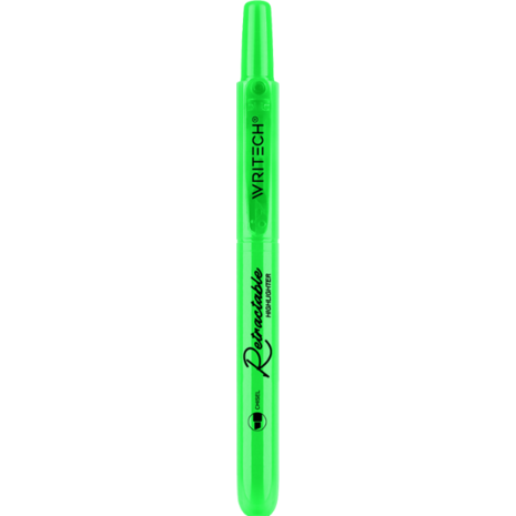 Μαρκαδόρος υπογράμμισης με κουμπί Writech Retractable Highlighter W-805N 1-4mm Neon Green (Πράσινο)