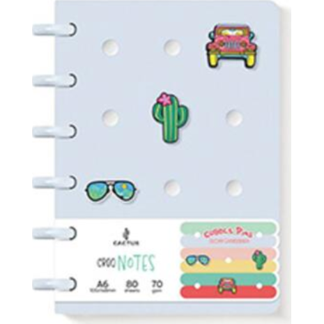 Σημειωματάριο Cactus "Croqnotes" A6 με διακοσμητικά pins 105x148mm 100Φ (διάφορα χρώματα)