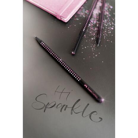 Μολύβι γραφίτη Faber-Castell Sparkle Midnight B ΙΙ ροζ (118258)