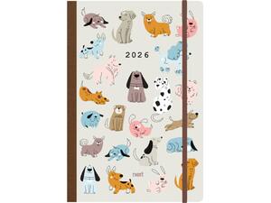 Ημερολόγιο ημερήσιο με λάστιχο Next Trends Flexi 2026 14x21εκ Dogs