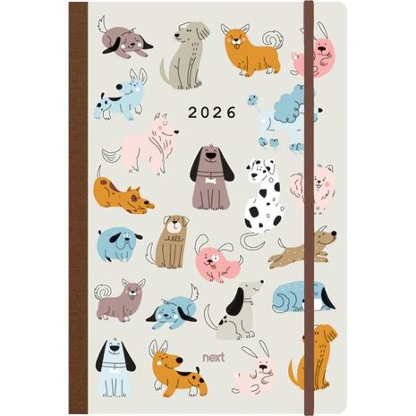 Ημερολόγιο ημερήσιο με λάστιχο Next Trends Flexi 2026 14x21εκ Dogs