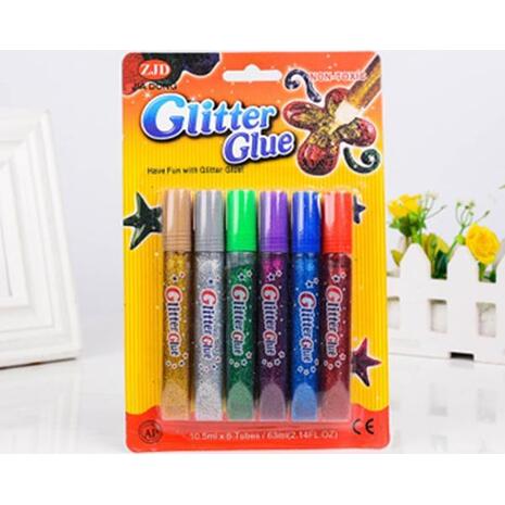 Rainbow χρυσόκολλα glitter σε 6 χρώματα 10ml
