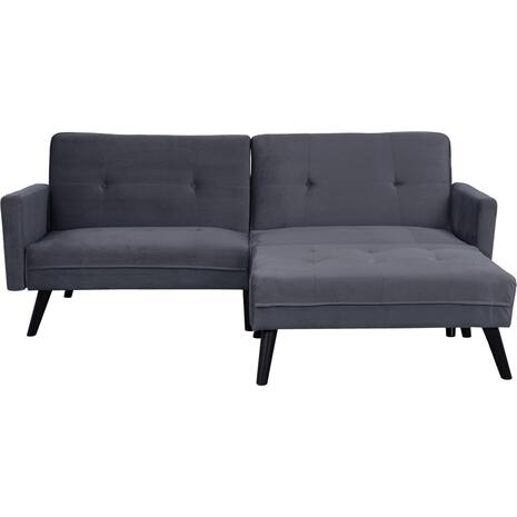 ΚΑΝΑΠΕΣ ΓΩΝΙΑ ΚΡΕΒΑΤΙ HM3151.01 LIVIA ΒΕΛΟΥΔΟ ΓΚΡΙ ΜΕ ΥΠΟΠΟΔΙΟ 211X158X83Y εκ.