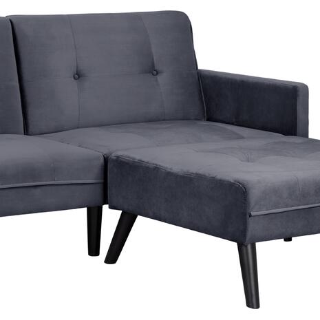 ΚΑΝΑΠΕΣ ΓΩΝΙΑ ΚΡΕΒΑΤΙ HM3151.01 LIVIA ΒΕΛΟΥΔΟ ΓΚΡΙ ΜΕ ΥΠΟΠΟΔΙΟ 211X158X83Y εκ.