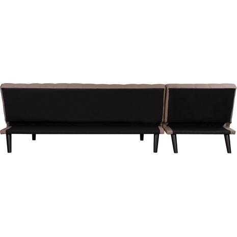 ΚΑΝΑΠΕΣ ΚΡΕΒΑΤΙ ΓΩΝΙΑ ΑΝΑΣΤΡΕΨΙΜΗ ZELDA HM3154.02 ΜΕ ΜΠΕΖ ΥΦΑΣΜΑ 254X163X74Y εκ.