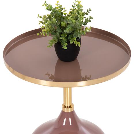 ΤΡΑΠΕΖΙ ΒΟΗΘΗΤΙΚΟ ΣΤΡΟΓΓΥΛΟ UTRI HM4241.06 ΜΕΤΑΛΛΟ ΣΕ ΣΟΜΟΝ-ΜΠΕΖ Φ46x46,5Υεκ.