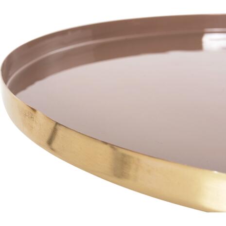 ΤΡΑΠΕΖΙ ΒΟΗΘΗΤΙΚΟ ΣΤΡΟΓΓΥΛΟ UTRI HM4241.06 ΜΕΤΑΛΛΟ ΣΕ ΣΟΜΟΝ-ΜΠΕΖ Φ46x46,5Υεκ.