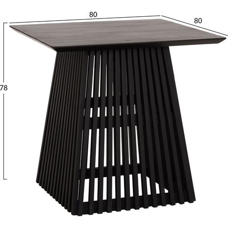 ΤΡΑΠΕΖΙ ΤΡΑΠΕΖΑΡΙΑΣ ΤΕΤΡΑΓΩΝΟ FRANTZ HM9458.02 MINDI ΞΥΛΟ ΜΑΥΡΟ 80x80x78Yεκ.