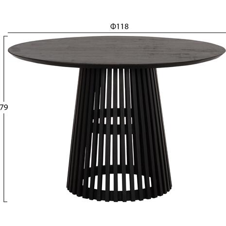 ΤΡΑΠΕΖΙ ΤΡΑΠΕΖΑΡΙΑΣ ΣΤΡΟΓΓΥΛΟ FRANTZ HM9388.02 ΜΑΣΙΦ ΞΥΛΟ MINDI BLACK Φ118x79Υεκ.
