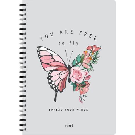 Τετράδιο σπιράλ 2 θεμάτων 21x29cm Next trends butterfly
