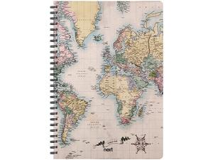 Τετράδιο σπιράλ 2 θεμάτων 21x29cm Next trends world map II