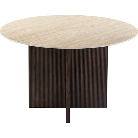 ΤΡΑΠΕΖΙ ΤΡΑΠΕΖΑΡΙΑΣ ΣΤΡΟΓΓΥΛΟ SKY HM18331 ΚΕΡΑΜΙΚΟ TOP ΟΨΗ ΤΡΑΒΕΡΤΙΝΑΣ Φ120x76Υεκ