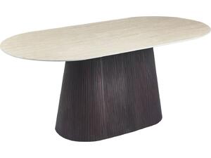 ΤΡΑΠΕΖΙ ΟΒΑΛ CATER HM18320 ΚΕΡΑΜΙΚΟ TOP ΟΨΗ ΤΡΑΒΕΡΤΙΝΑΣ-MDF ΒΑΣΗ 180x90x74Υεκ