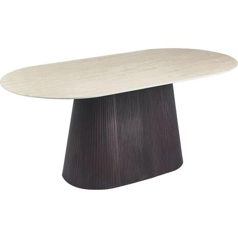 ΤΡΑΠΕΖΙ ΟΒΑΛ CATER HM18320 ΚΕΡΑΜΙΚΟ TOP ΟΨΗ ΤΡΑΒΕΡΤΙΝΑΣ-MDF ΒΑΣΗ 180x90x74Υεκ