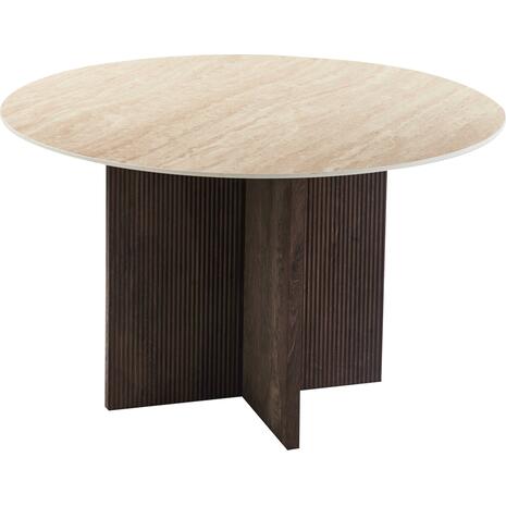 ΤΡΑΠΕΖΙ ΤΡΑΠΕΖΑΡΙΑΣ ΣΤΡΟΓΓΥΛΟ SKY HM18331 ΚΕΡΑΜΙΚΟ TOP ΟΨΗ ΤΡΑΒΕΡΤΙΝΑΣ Φ120x76Υεκ