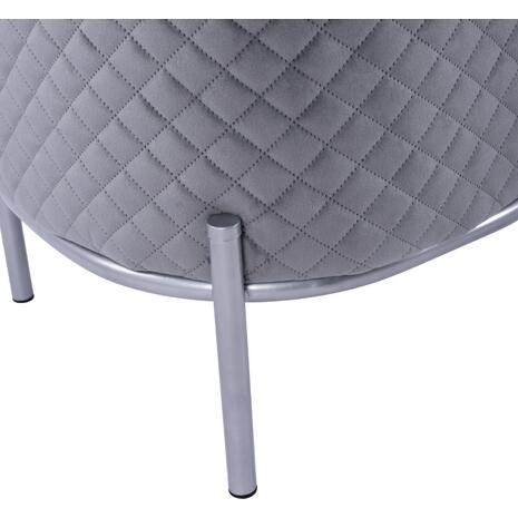 ΣΚΑΜΠΟ SINTA HM8638.01 ΑΠΟ ΓΚΡΙ ΒΕΛΟΥΔΟ ΜΕ ΑΣΗΜΙ ΒΑΣΗ 42x42x38Υ εκ.