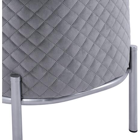 ΣΚΑΜΠΟ SINTA HM8638.01 ΑΠΟ ΓΚΡΙ ΒΕΛΟΥΔΟ ΜΕ ΑΣΗΜΙ ΒΑΣΗ 42x42x38Υ εκ.