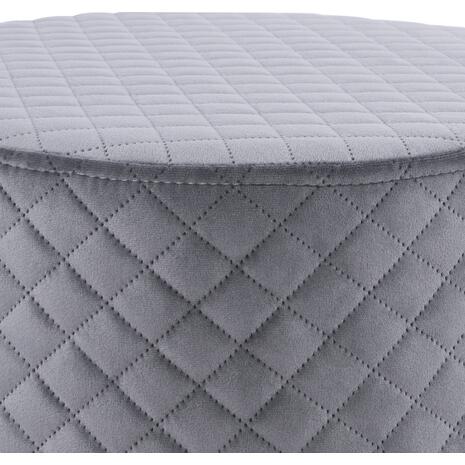 ΣΚΑΜΠΟ SINTA HM8638.01 ΑΠΟ ΓΚΡΙ ΒΕΛΟΥΔΟ ΜΕ ΑΣΗΜΙ ΒΑΣΗ 42x42x38Υ εκ.