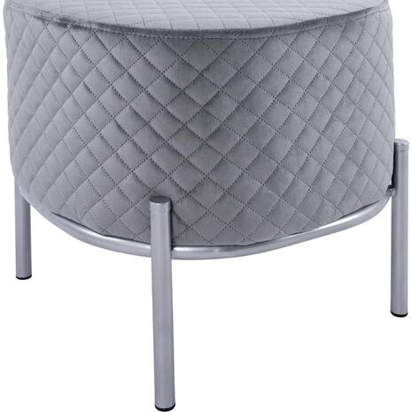 ΣΚΑΜΠΟ SINTA HM8638.01 ΑΠΟ ΓΚΡΙ ΒΕΛΟΥΔΟ ΜΕ ΑΣΗΜΙ ΒΑΣΗ 42x42x38Υ εκ.