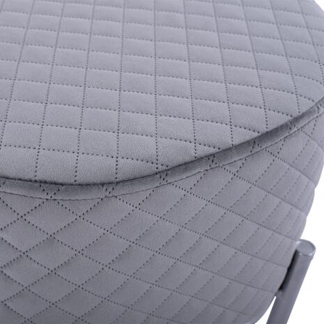 ΣΚΑΜΠΟ SINTA HM8638.01 ΑΠΟ ΓΚΡΙ ΒΕΛΟΥΔΟ ΜΕ ΑΣΗΜΙ ΒΑΣΗ 42x42x38Υ εκ.