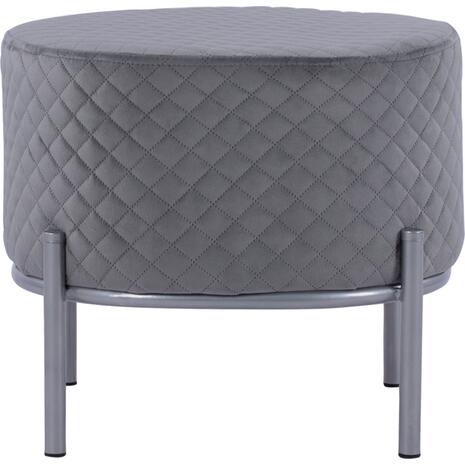 ΣΚΑΜΠΟ SINTA HM8638.01 ΑΠΟ ΓΚΡΙ ΒΕΛΟΥΔΟ ΜΕ ΑΣΗΜΙ ΒΑΣΗ 42x42x38Υ εκ.