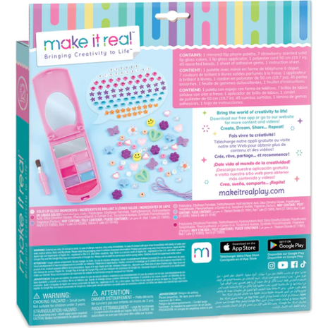 Make It Real Beauty Flip Phone Lip Gloss Set And DIY Lanyard